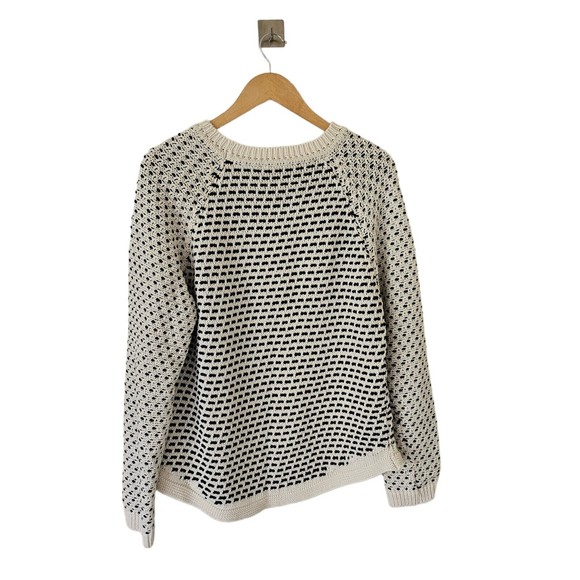 Anthropologie MOTH Black White Asymmetric Sweater Large - Picture 3 of 5